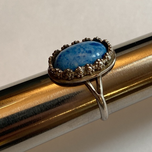 Victorian sterling Robin’s Egg ring - Picture 8 of 17